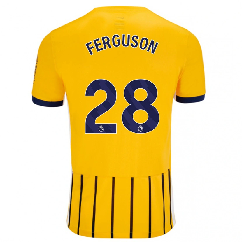Danxen Femme Maillot Evan Ferguson #28 Doré Bleu À Fines Rayures Tenues Extérieur 2024/25 T-Shirt