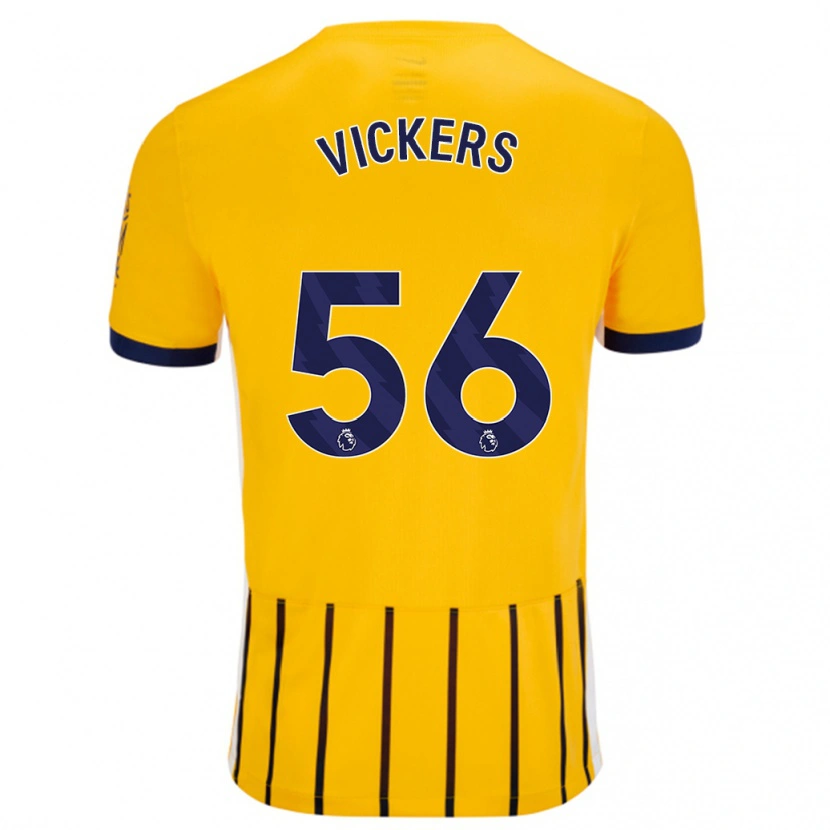 Danxen Femme Maillot Caylan Vickers #56 Doré Bleu À Fines Rayures Tenues Extérieur 2024/25 T-Shirt