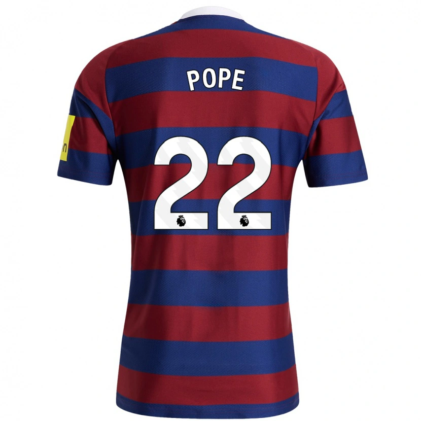 Danxen Femme Maillot Nick Pope #22 Bordeaux Bleu Marine Tenues Extérieur 2024/25 T-Shirt