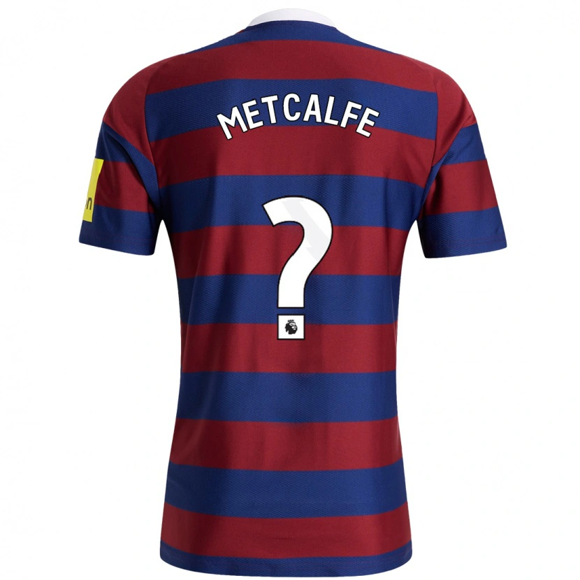 Danxen Femme Maillot Craig Metcalfe #0 Bordeaux Bleu Marine Tenues Extérieur 2024/25 T-Shirt