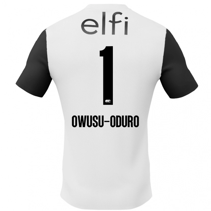Danxen Femme Maillot Rome Jayden Owusu-Oduro #1 Blanc Noir Tenues Extérieur 2024/25 T-Shirt