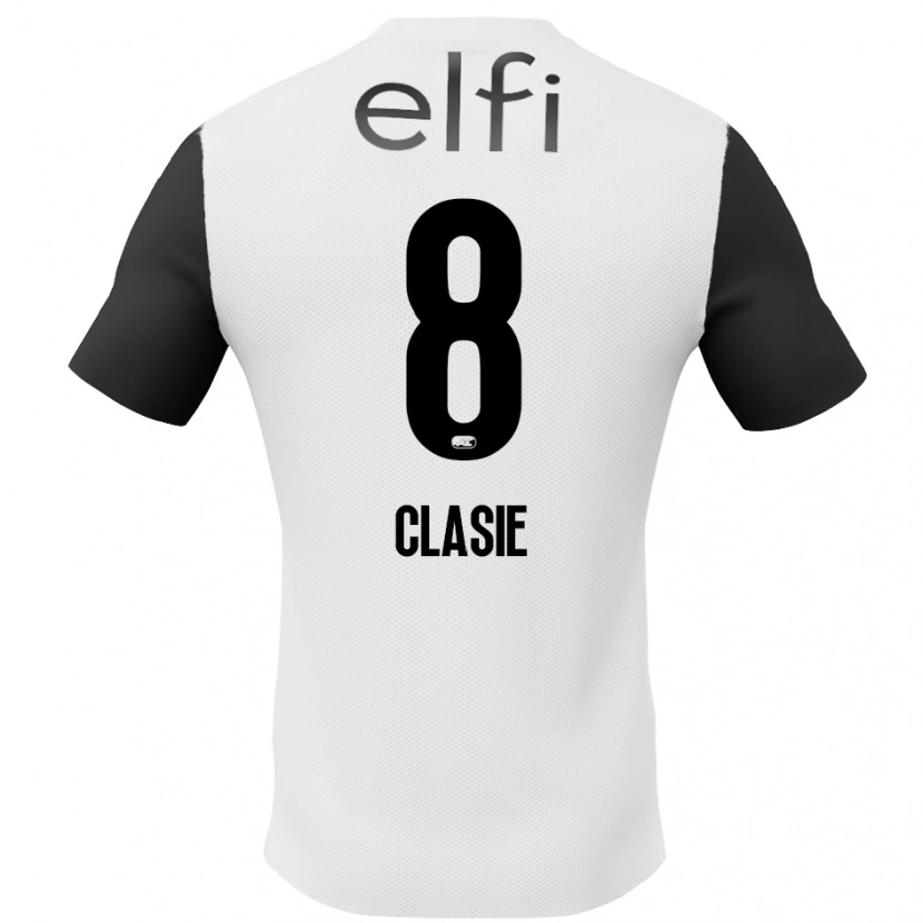 Danxen Femme Maillot Jordy Clasie #8 Blanc Noir Tenues Extérieur 2024/25 T-Shirt