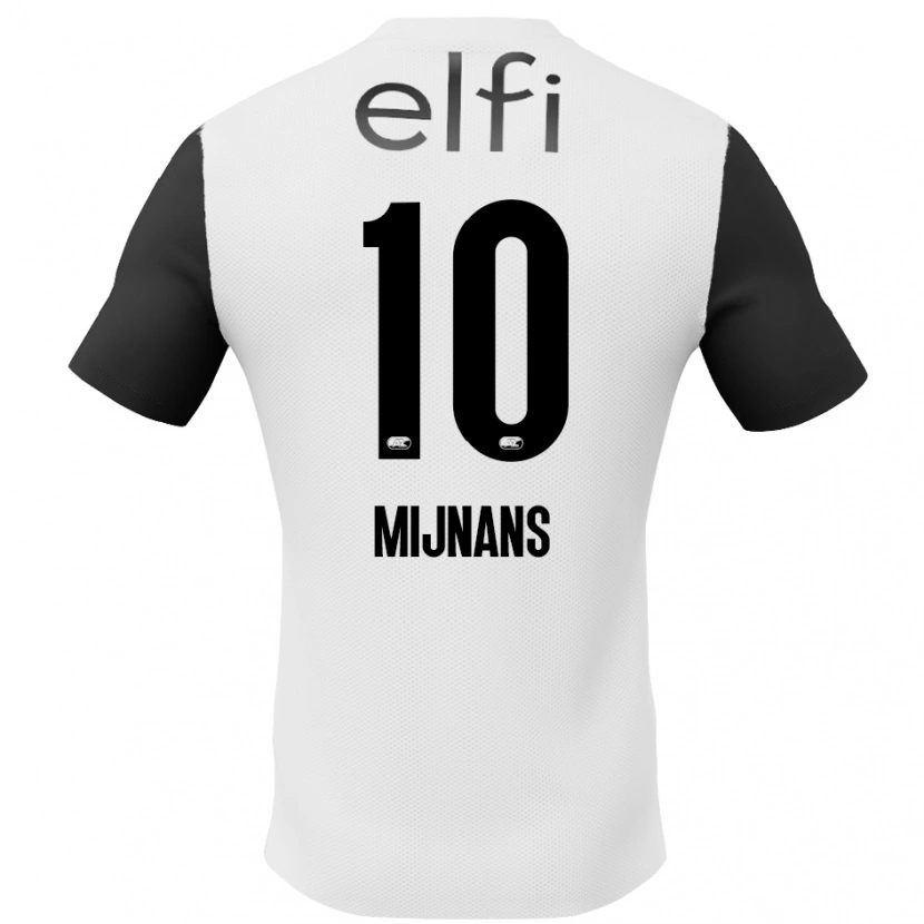 Danxen Femme Maillot Sven Mijnans #10 Blanc Noir Tenues Extérieur 2024/25 T-Shirt