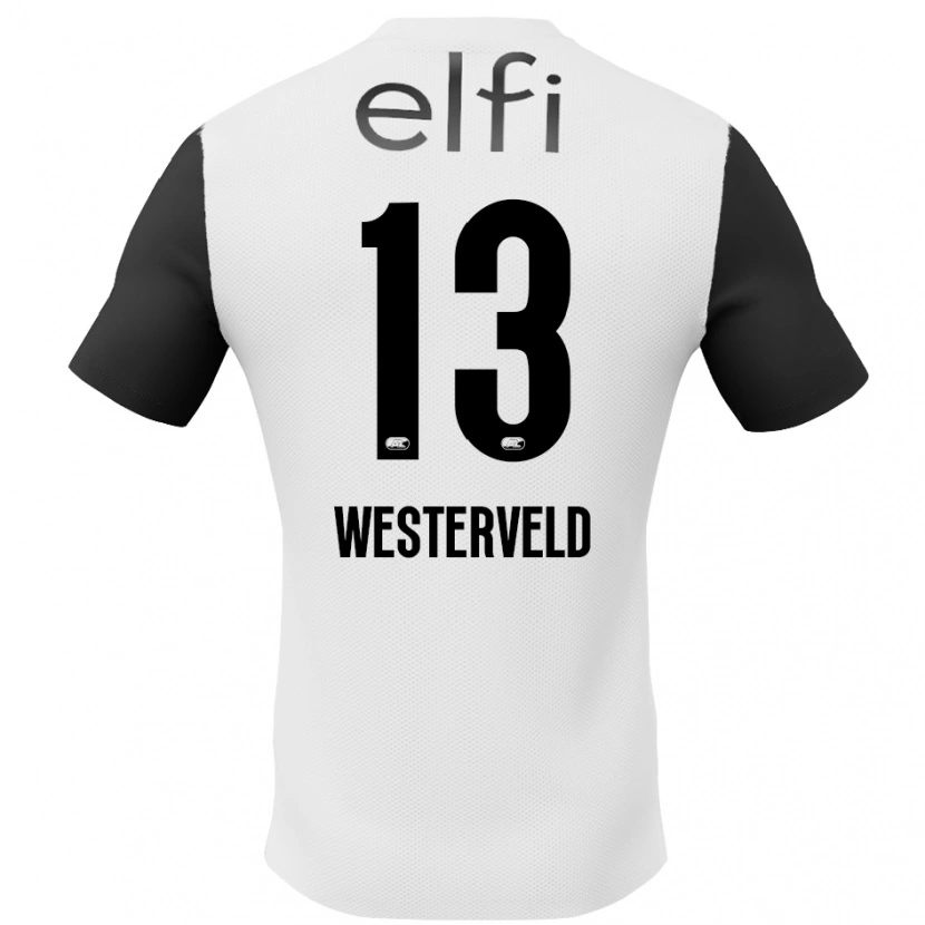 Danxen Femme Maillot Sem Westerveld #13 Blanc Noir Tenues Extérieur 2024/25 T-Shirt