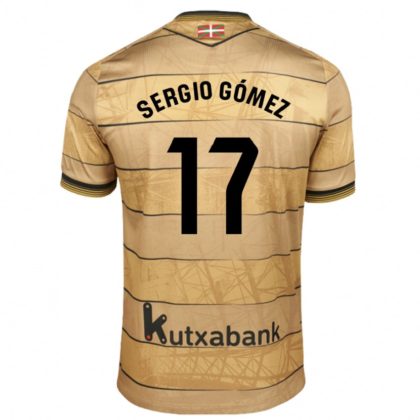 Danxen Femme Maillot Sergio Gómez #17 Marron Tenues Extérieur 2024/25 T-Shirt