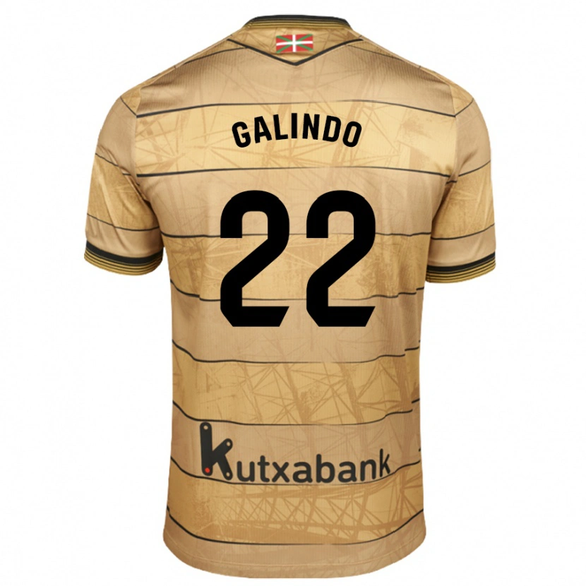 Danxen Femme Maillot Iker Galindo #22 Marron Tenues Extérieur 2024/25 T-Shirt