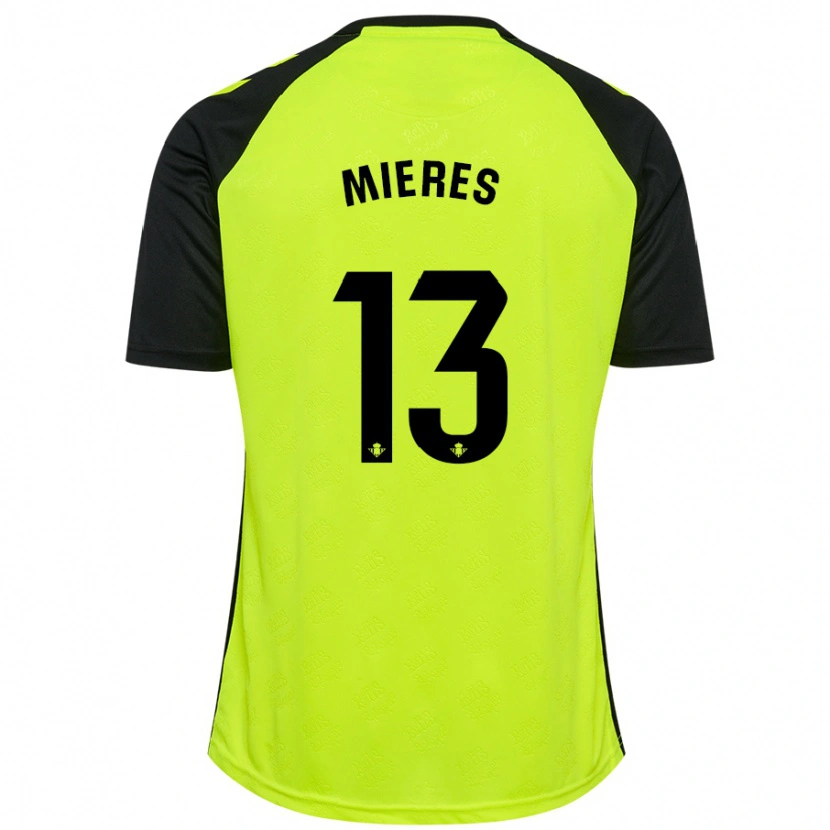Danxen Femme Maillot Malena Mieres #13 Jaune Fluo Noir Tenues Extérieur 2024/25 T-Shirt
