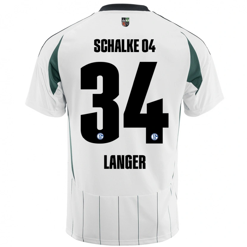 Danxen Femme Maillot Michael Langer #34 Blanc Vert Tenues Extérieur 2024/25 T-Shirt