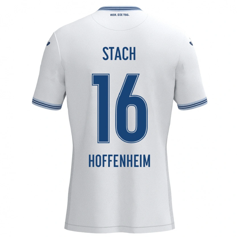 Danxen Femme Maillot Anton Stach #16 Blanc Bleu Tenues Extérieur 2024/25 T-Shirt