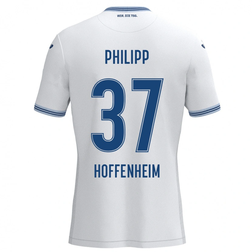 Danxen Femme Maillot Luca Philipp #37 Blanc Bleu Tenues Extérieur 2024/25 T-Shirt