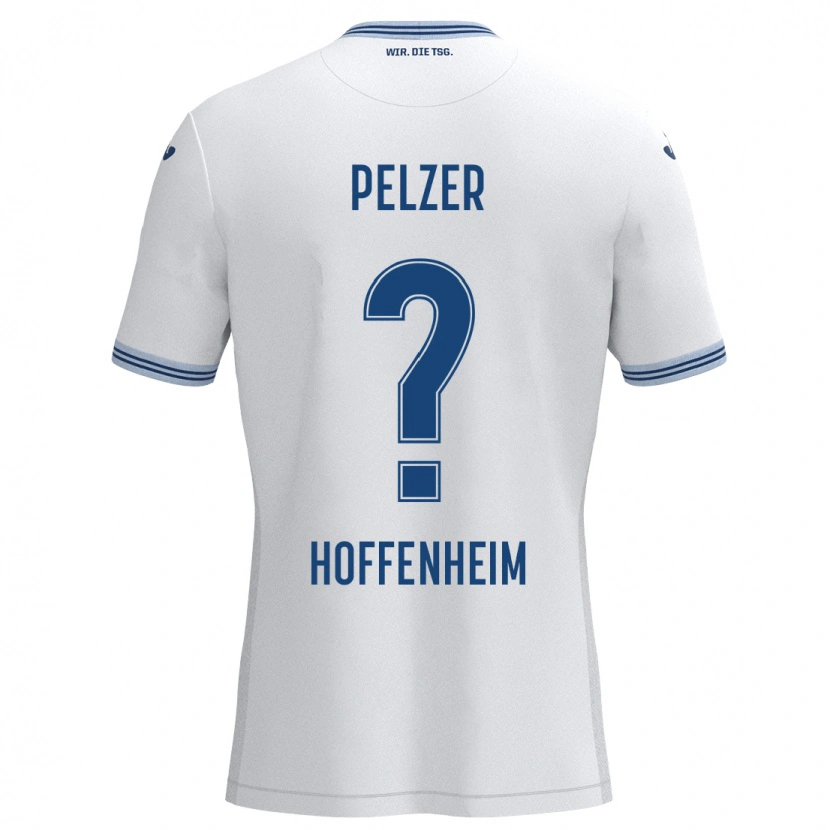 Danxen Femme Maillot Gianluca Pelzer #0 Blanc Bleu Tenues Extérieur 2024/25 T-Shirt