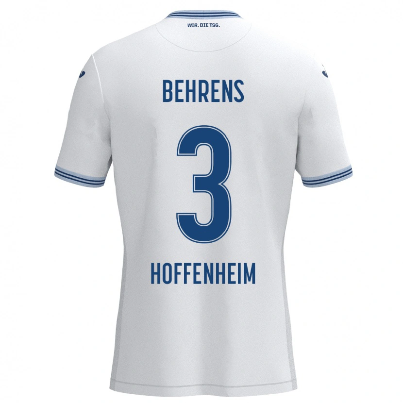 Danxen Femme Maillot Hennes Behrens #3 Blanc Bleu Tenues Extérieur 2024/25 T-Shirt
