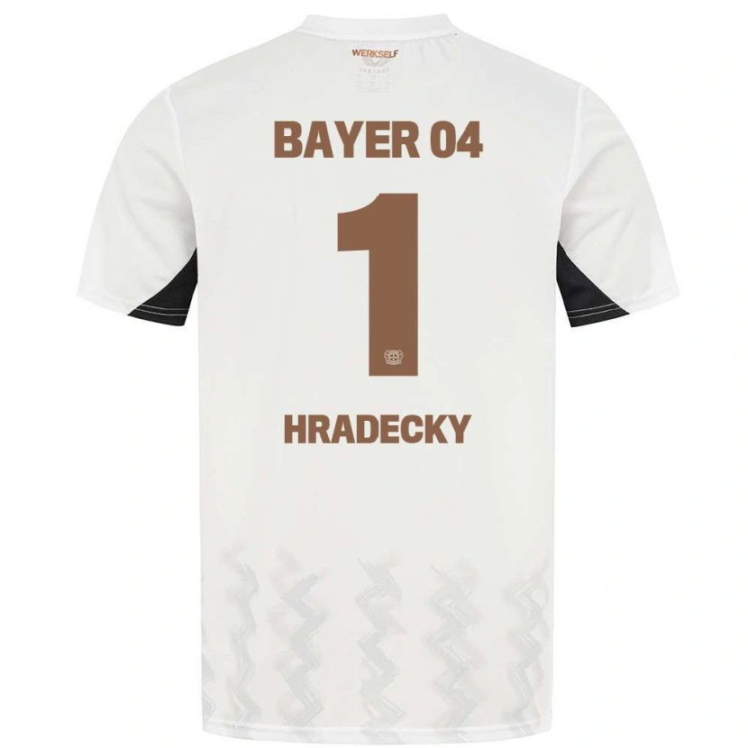 Danxen Femme Maillot Lukas Hradecky #1 Blanc Noir Tenues Extérieur 2024/25 T-Shirt