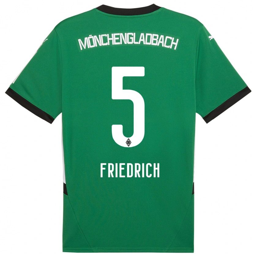 Danxen Femme Maillot Marvin Friedrich #5 Vert Blanc Tenues Extérieur 2024/25 T-Shirt