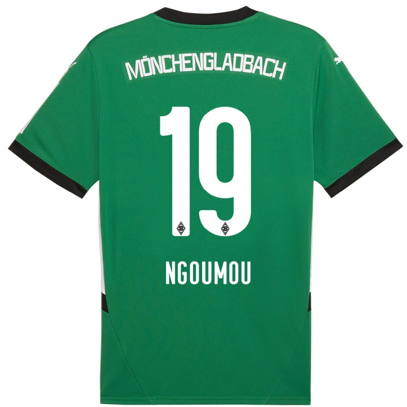Danxen Femme Maillot Nathan Ngoumou #19 Vert Blanc Tenues Extérieur 2024/25 T-Shirt
