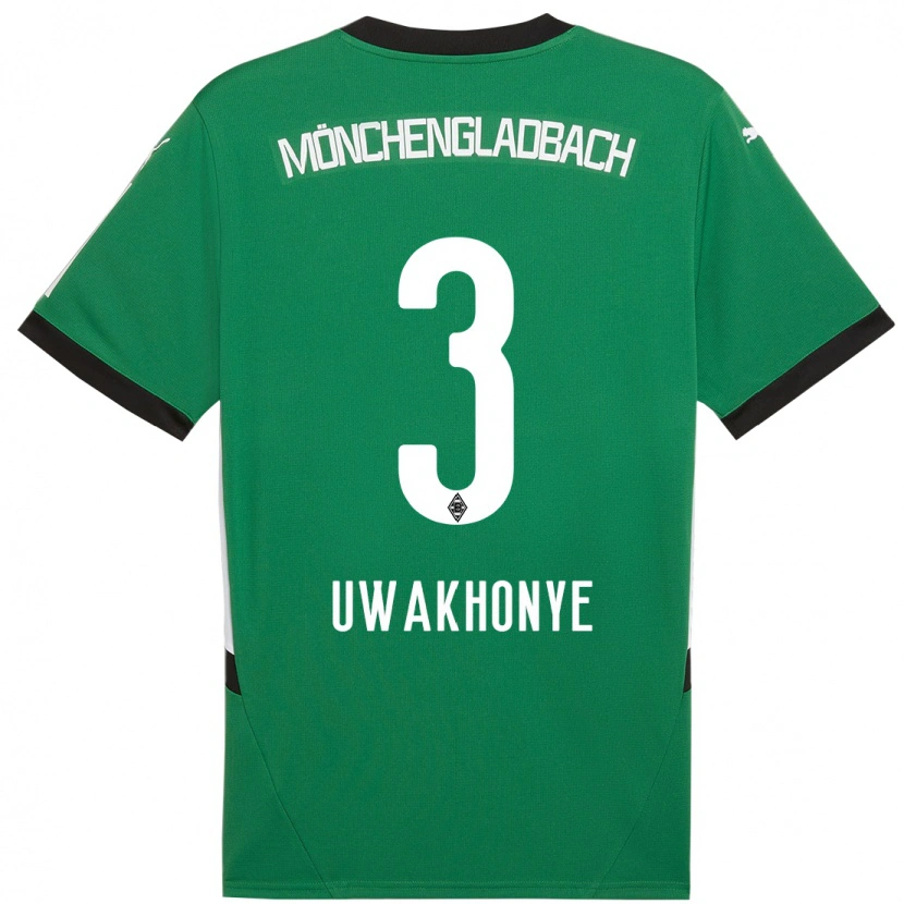 Danxen Femme Maillot Joshua Uwakhonye #3 Vert Blanc Tenues Extérieur 2024/25 T-Shirt
