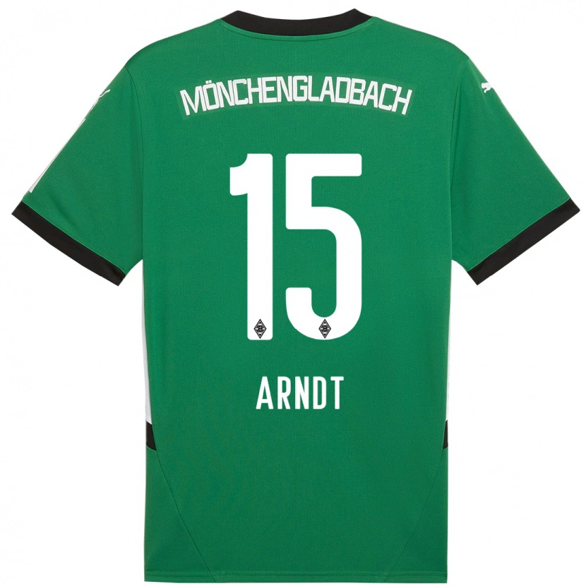 Danxen Femme Maillot Leo Arndt #15 Vert Blanc Tenues Extérieur 2024/25 T-Shirt