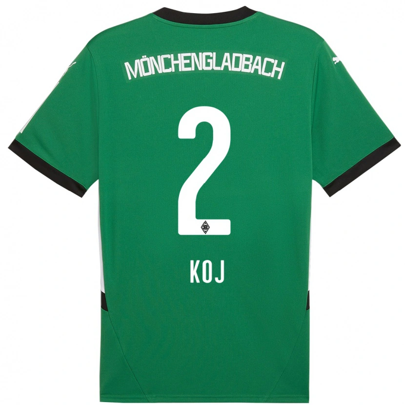 Danxen Femme Maillot Julia Koj #2 Vert Blanc Tenues Extérieur 2024/25 T-Shirt