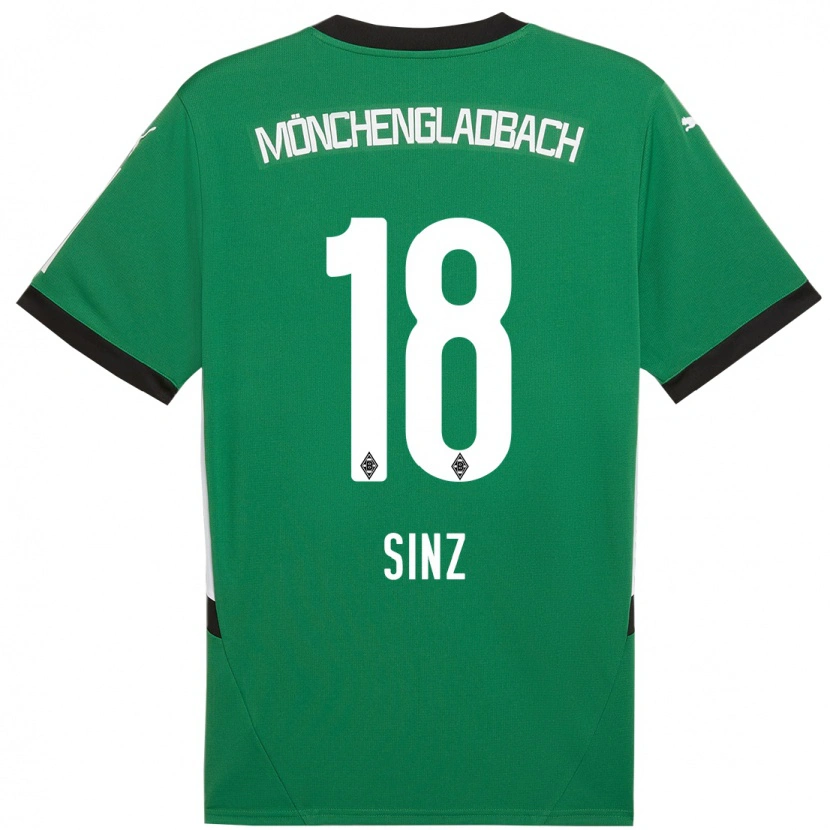 Danxen Femme Maillot Michelle Sinz #18 Vert Blanc Tenues Extérieur 2024/25 T-Shirt
