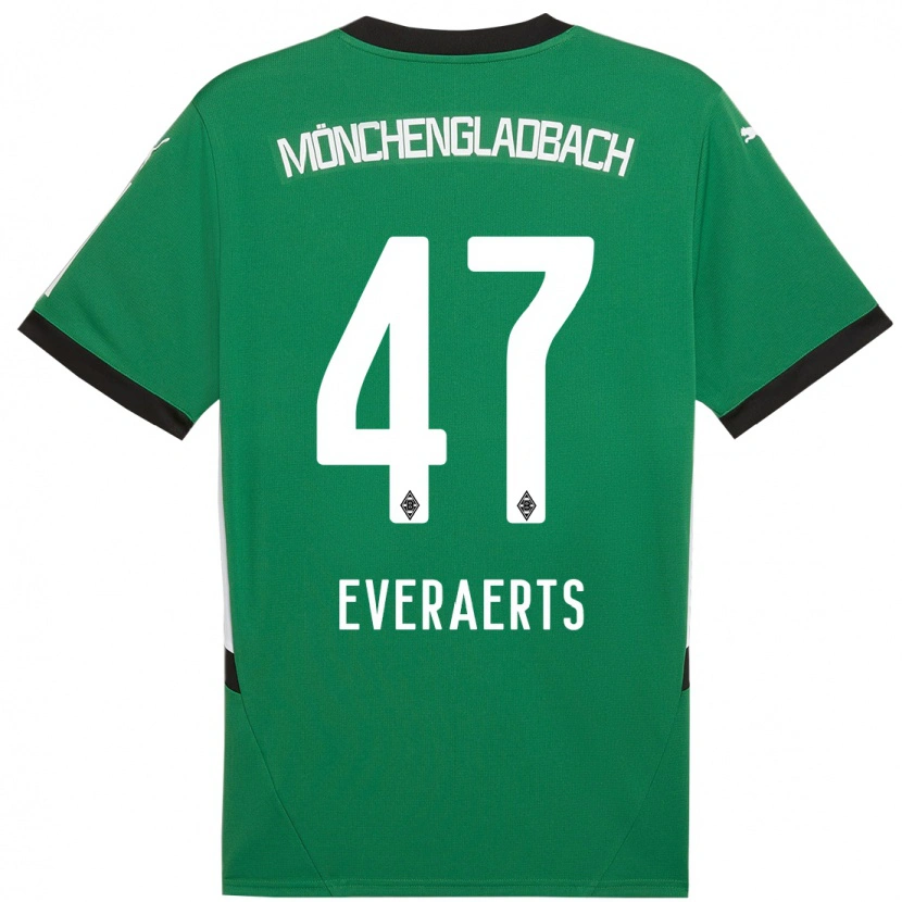 Danxen Femme Maillot Kim Everaerts #47 Vert Blanc Tenues Extérieur 2024/25 T-Shirt