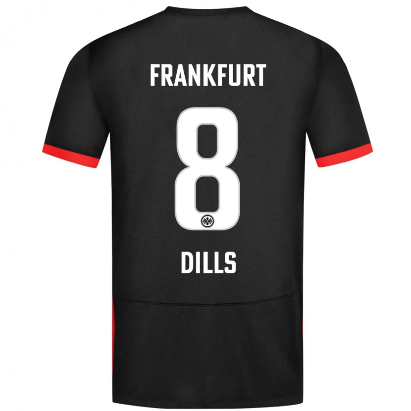 Danxen Femme Maillot Marvin Dills #8 Noir Tenues Extérieur 2024/25 T-Shirt