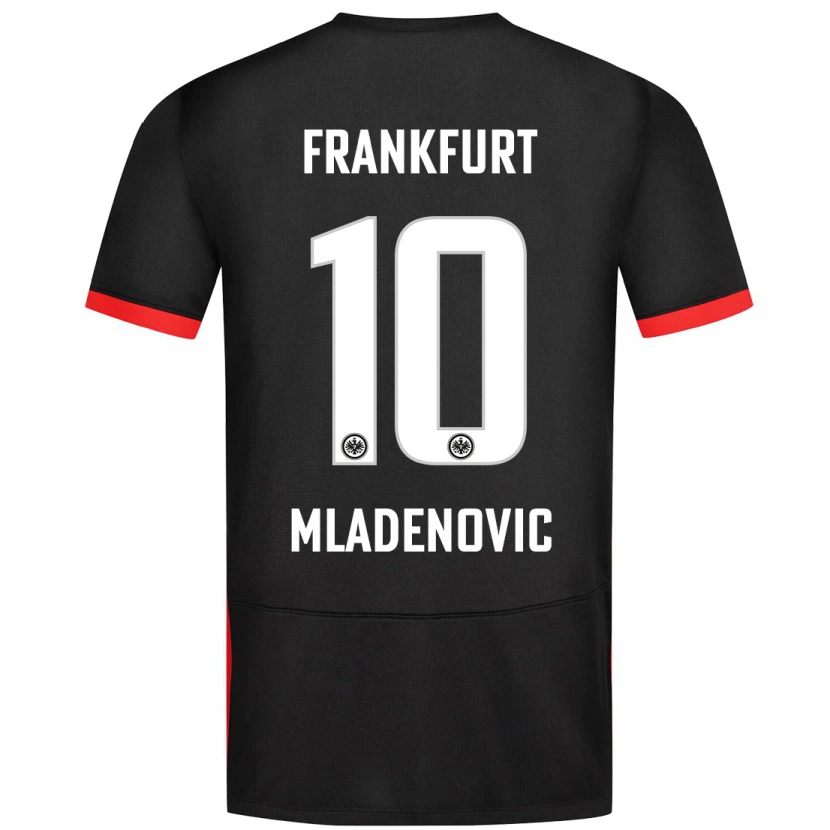 Danxen Femme Maillot Marko Mladenovic #10 Noir Tenues Extérieur 2024/25 T-Shirt