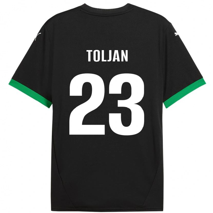 Danxen Enfant Maillot Jeremy Toljan #23 Noir Vert Foncé Tenues Domicile 2024/25 T-Shirt