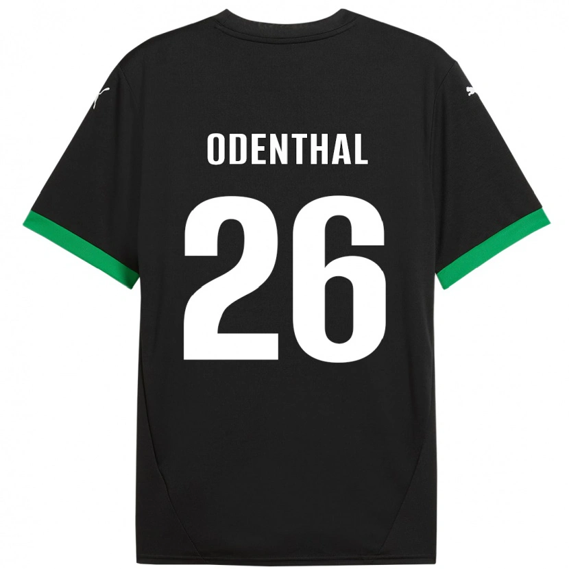 Danxen Enfant Maillot Cas Odenthal #26 Noir Vert Foncé Tenues Domicile 2024/25 T-Shirt