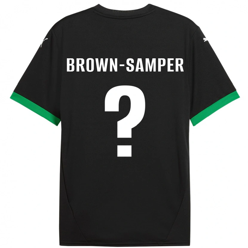 Danxen Enfant Maillot Isaac Brown-Samper #0 Noir Vert Foncé Tenues Domicile 2024/25 T-Shirt