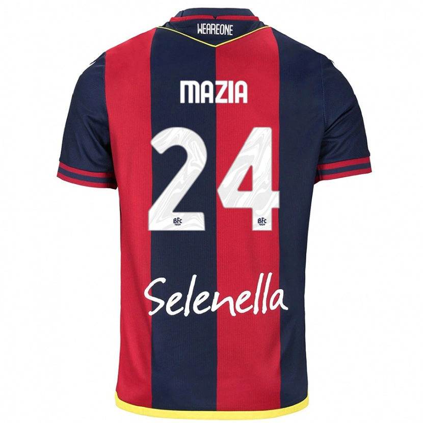 Danxen Enfant Maillot Andrea Mazia #24 Rouge Bleu Royal Tenues Domicile 2024/25 T-Shirt