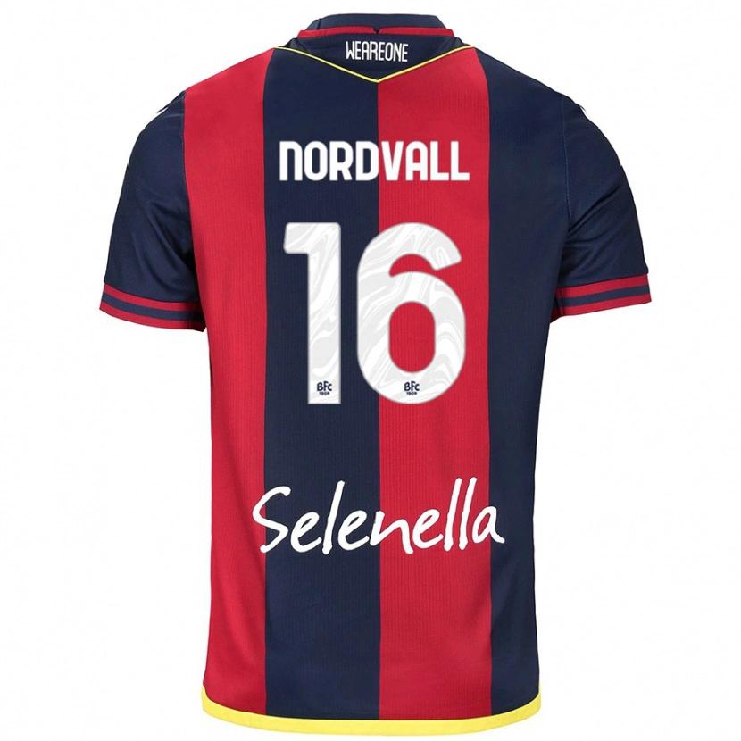 Danxen Enfant Maillot Ossian Nordvall #16 Rouge Bleu Royal Tenues Domicile 2024/25 T-Shirt