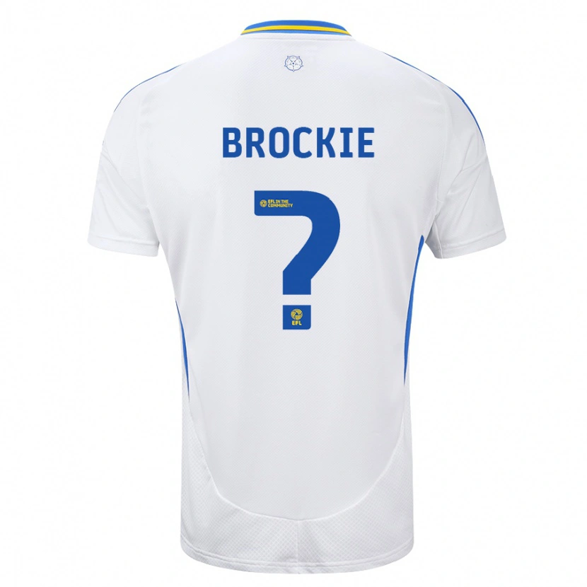 Danxen Enfant Maillot Devon Brockie #0 Blanc Bleu Tenues Domicile 2024/25 T-Shirt