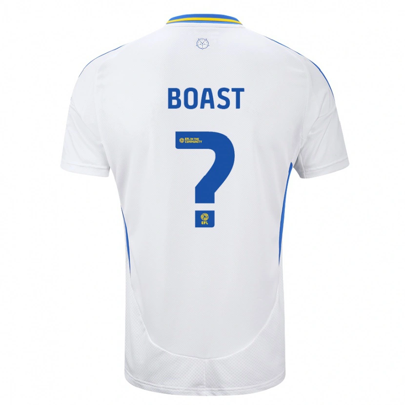 Danxen Enfant Maillot Oliver Boast #0 Blanc Bleu Tenues Domicile 2024/25 T-Shirt