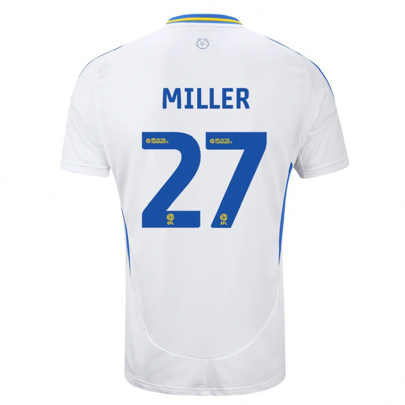 Danxen Enfant Maillot Amari Miller #27 Blanc Bleu Tenues Domicile 2024/25 T-Shirt