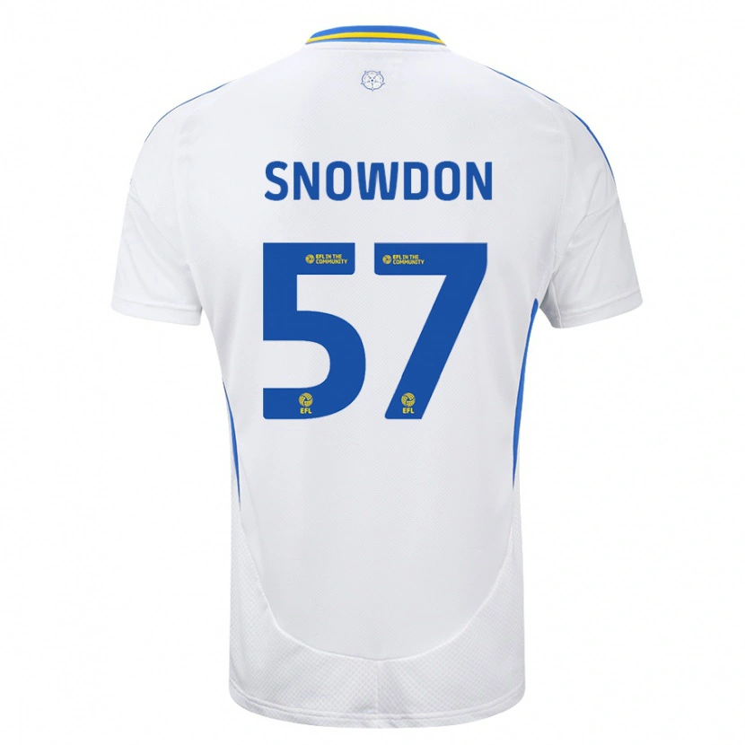 Danxen Enfant Maillot Joe Snowdon #57 Blanc Bleu Tenues Domicile 2024/25 T-Shirt