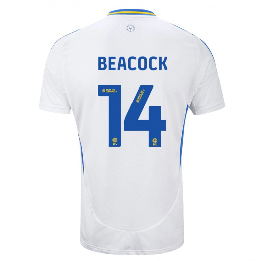 Danxen Enfant Maillot Molly Beacock #14 Blanc Bleu Tenues Domicile 2024/25 T-Shirt