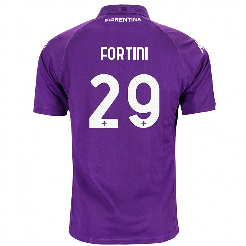 Danxen Enfant Maillot Niccolò Fortini #29 Violet Tenues Domicile 2024/25 T-Shirt