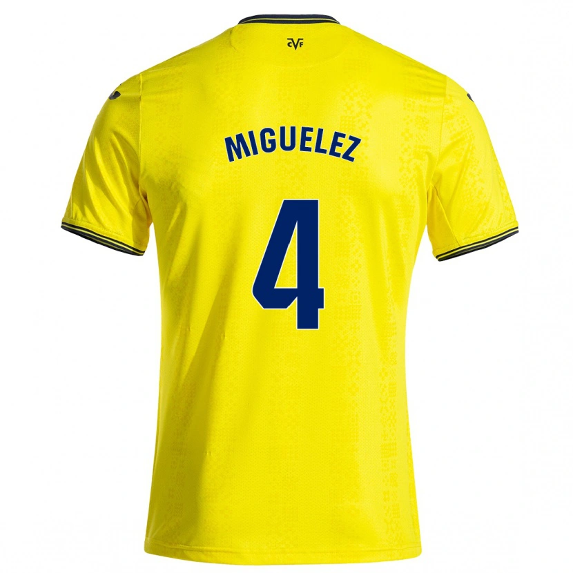 Danxen Enfant Maillot Irene Miguélez #4 Jaune Noir Tenues Domicile 2024/25 T-Shirt