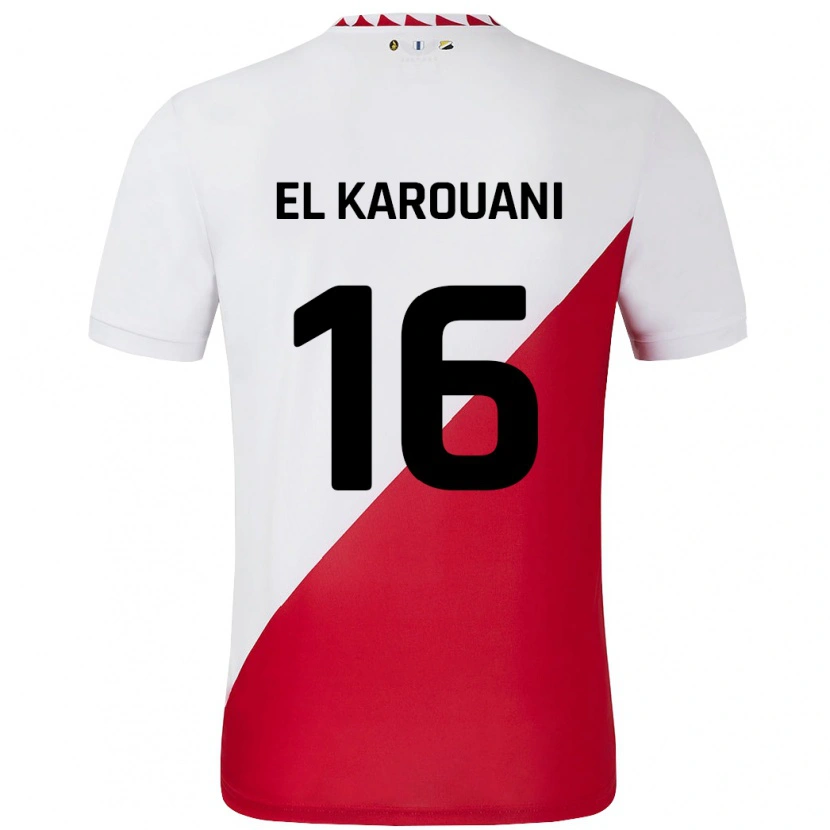 Danxen Enfant Maillot Souffian El Karouani #16 Blanc Rouge Tenues Domicile 2024/25 T-Shirt