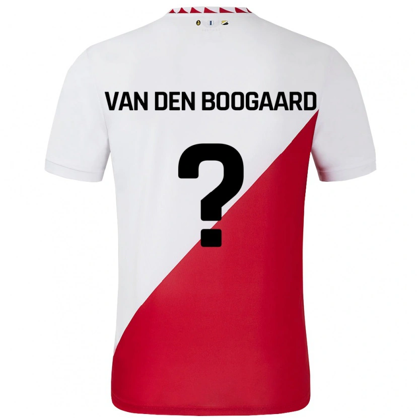 Danxen Enfant Maillot Brian Van Den Boogaard #0 Blanc Rouge Tenues Domicile 2024/25 T-Shirt