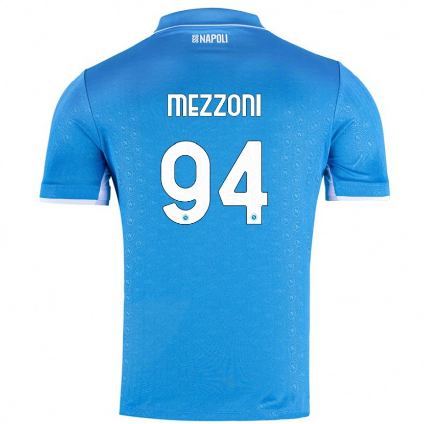 Danxen Enfant Maillot Francesco Mezzoni #94 Bleu Ciel Tenues Domicile 2024/25 T-Shirt