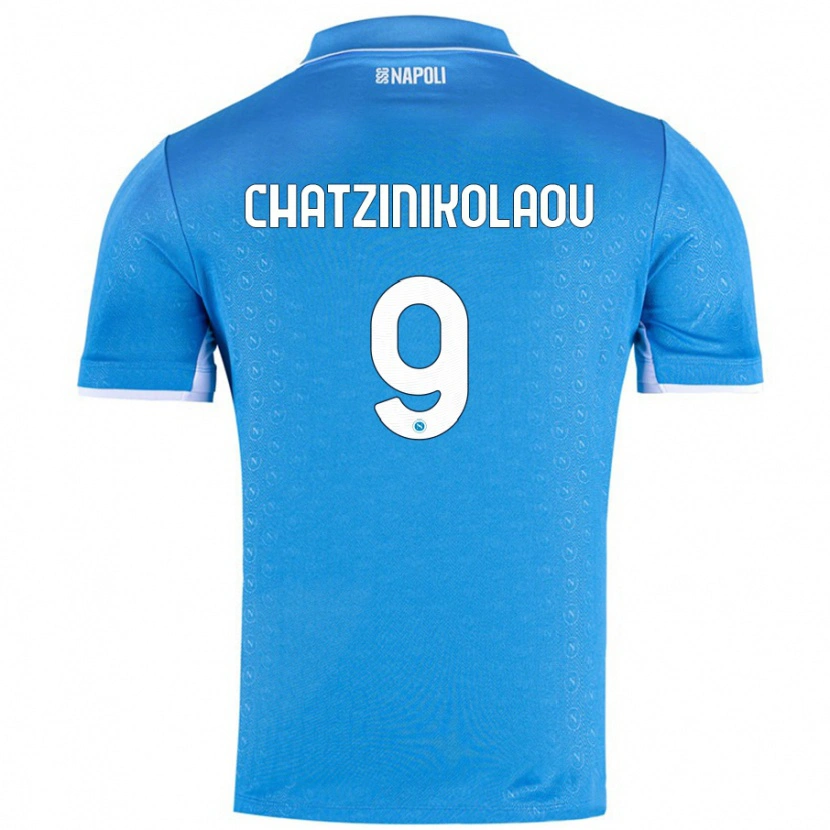 Danxen Enfant Maillot Despoina Chatzinikolaou #9 Bleu Ciel Tenues Domicile 2024/25 T-Shirt