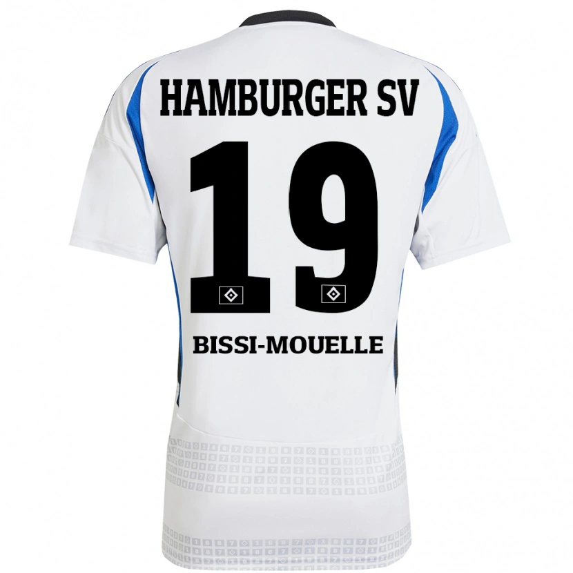 Danxen Enfant Maillot Jason Bissi-Mouelle #19 Blanc Bleu Tenues Domicile 2024/25 T-Shirt