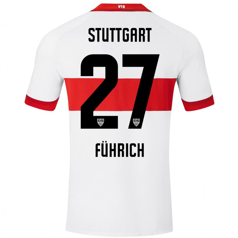 Danxen Enfant Maillot Chris Führich #27 Blanc Rouge Tenues Domicile 2024/25 T-Shirt