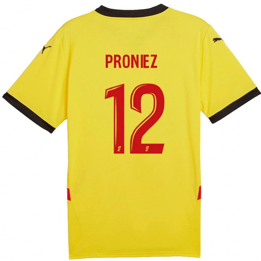Danxen Enfant Maillot Fany Proniez #12 Jaune Rouge Tenues Domicile 2024/25 T-Shirt