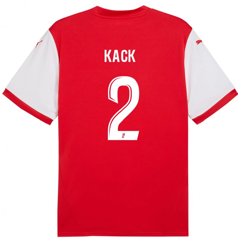 Danxen Enfant Maillot Mathilde Kack #2 Rouge Blanc Tenues Domicile 2024/25 T-Shirt