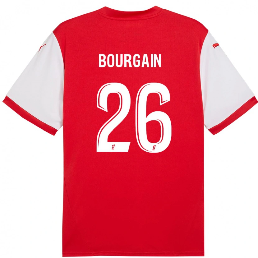 Danxen Enfant Maillot Léa Bourgain #26 Rouge Blanc Tenues Domicile 2024/25 T-Shirt