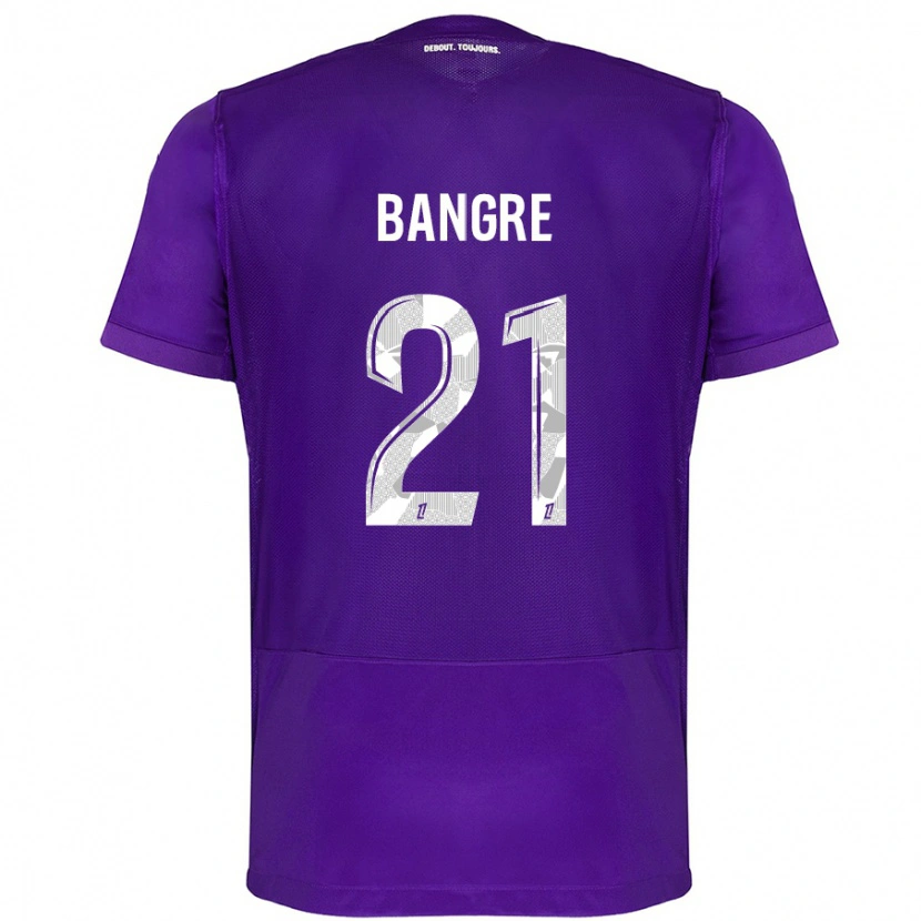 Danxen Enfant Maillot Mamady Bangré #21 Violet Blanc Tenues Domicile 2024/25 T-Shirt