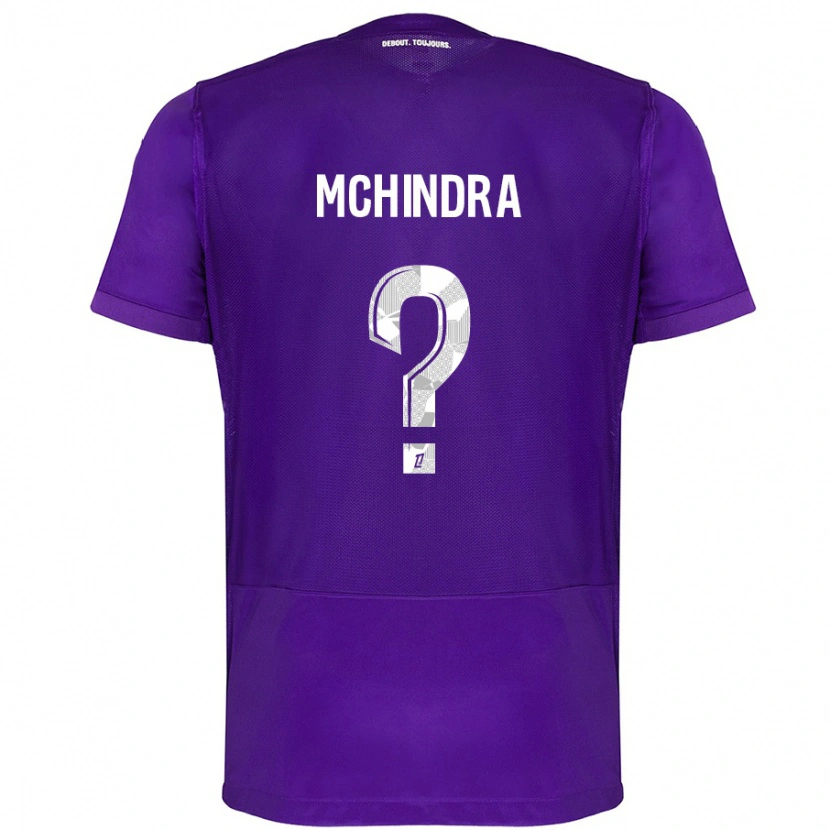 Danxen Enfant Maillot Naime Said Mchindra #0 Violet Blanc Tenues Domicile 2024/25 T-Shirt