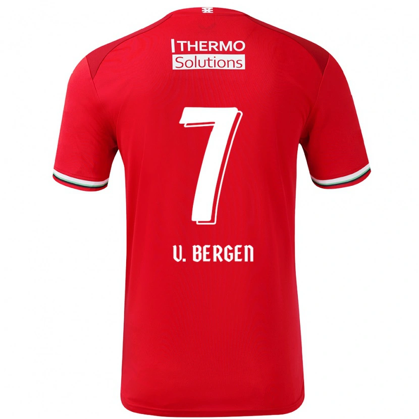 Danxen Enfant Maillot Mitchell Van Bergen #7 Rouge Blanc Tenues Domicile 2024/25 T-Shirt